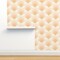 Deco Sunrise Scale Apricot Shaw Pink White Retro Gold Geometric Neutral Custom Pre-pasted Wallpaper by Spoonflower Pre-Pasted Wallpaper 2FT Wide